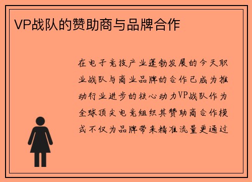 VP战队的赞助商与品牌合作
